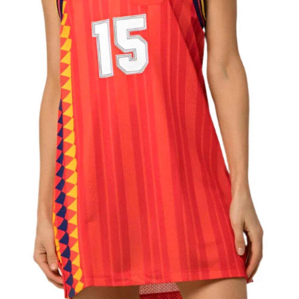 SPAIN #15 Adidas Originals Women's Red Tank Jersey Dress XL - Picture 2 of 7